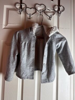 Girls' Gymboree Gray Cozy Faux-Fur Hooded Jacket